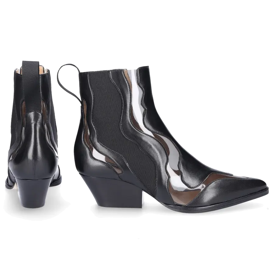 Sergio Rossi - Chelsea Boots A82880 Glattleder PVC schwarz - schwarz