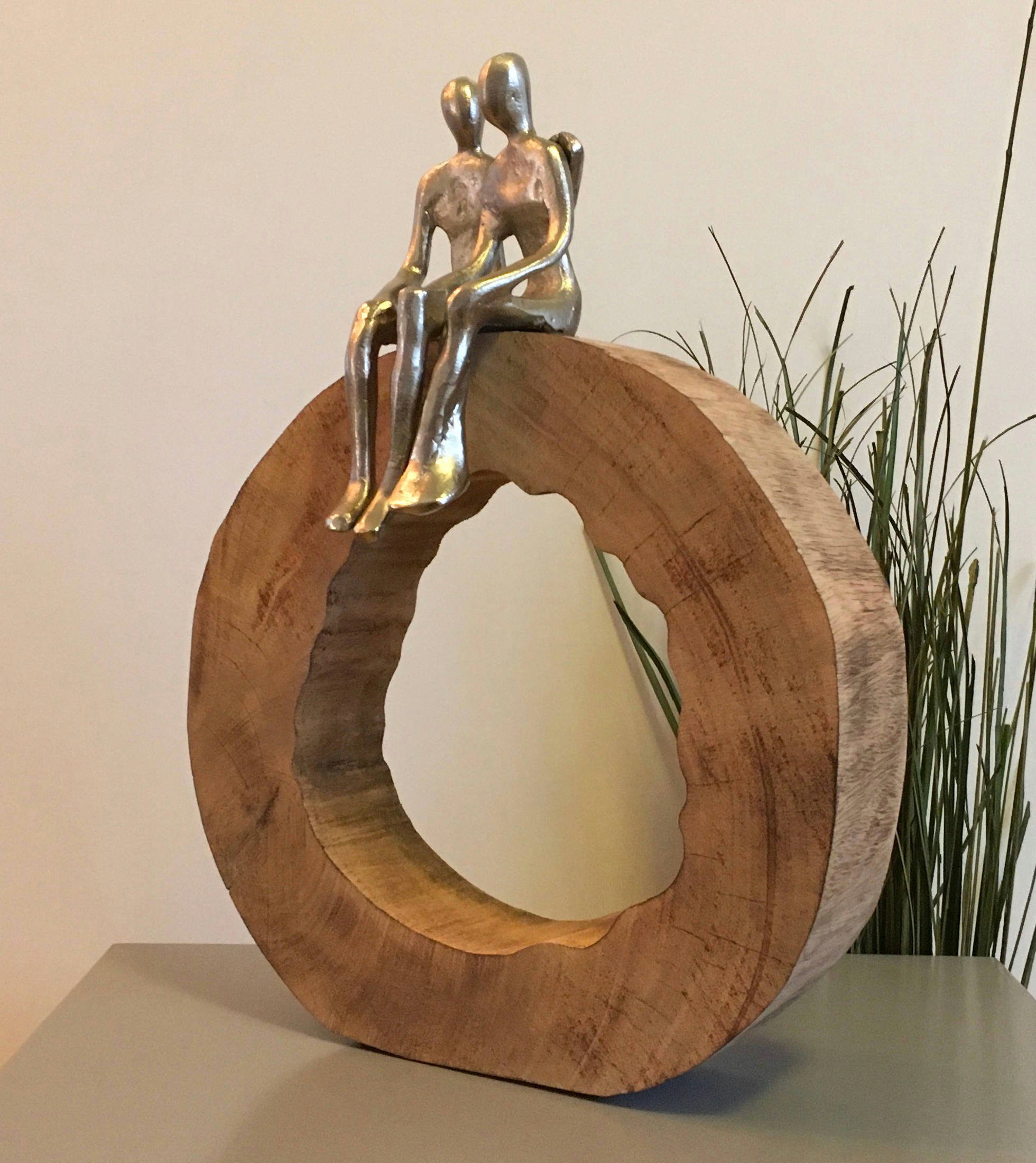 Moritz Skulptur Skulptur Holz Be Together 39x28x6 cm, Dekoobjekt Holz Tischdeko Fensterdeko Wanddeko Holzdeko