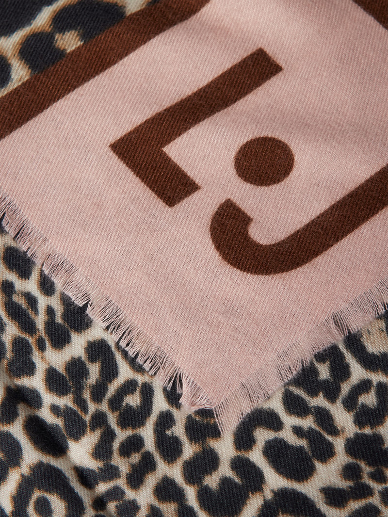 Schal mit Label-Details Modell 'Foulrad' in camel