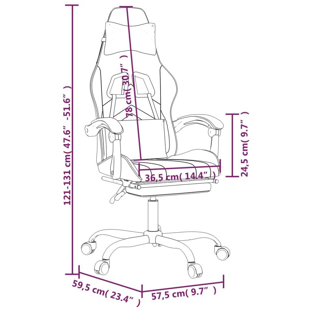 vidaXL Gaming-Stuhl Gaming-Stuhl Blau 57,5 x 59,5 x (121-131) cm Kunstleder