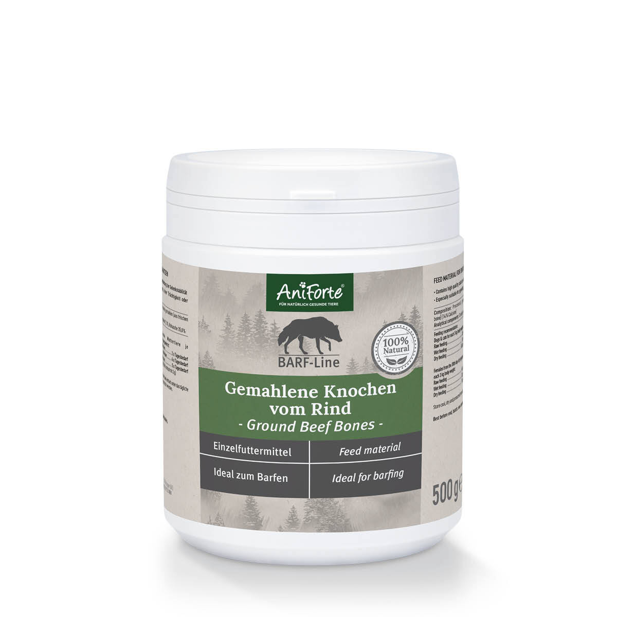 Aniforte Ergänzungsfutter & Aufzucht Aniforte BARF-Line Gemahlene Knochen vom Rind 500 g