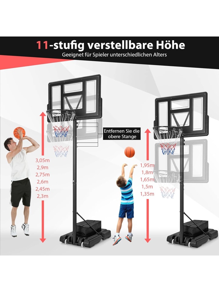 COSTWAY Basketballständer 143-305 cm in Schwarz günstig kaufen onesize
