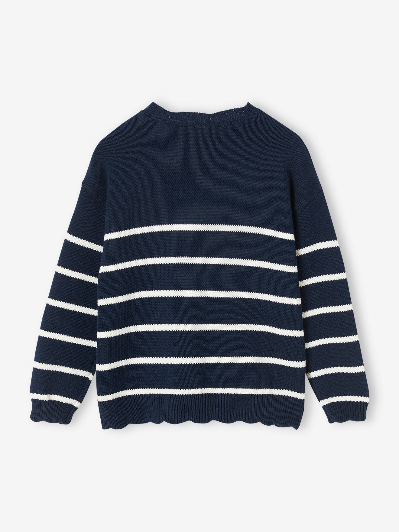 Vertbaudet Mädchen Ringelpullover - pudrig rosa