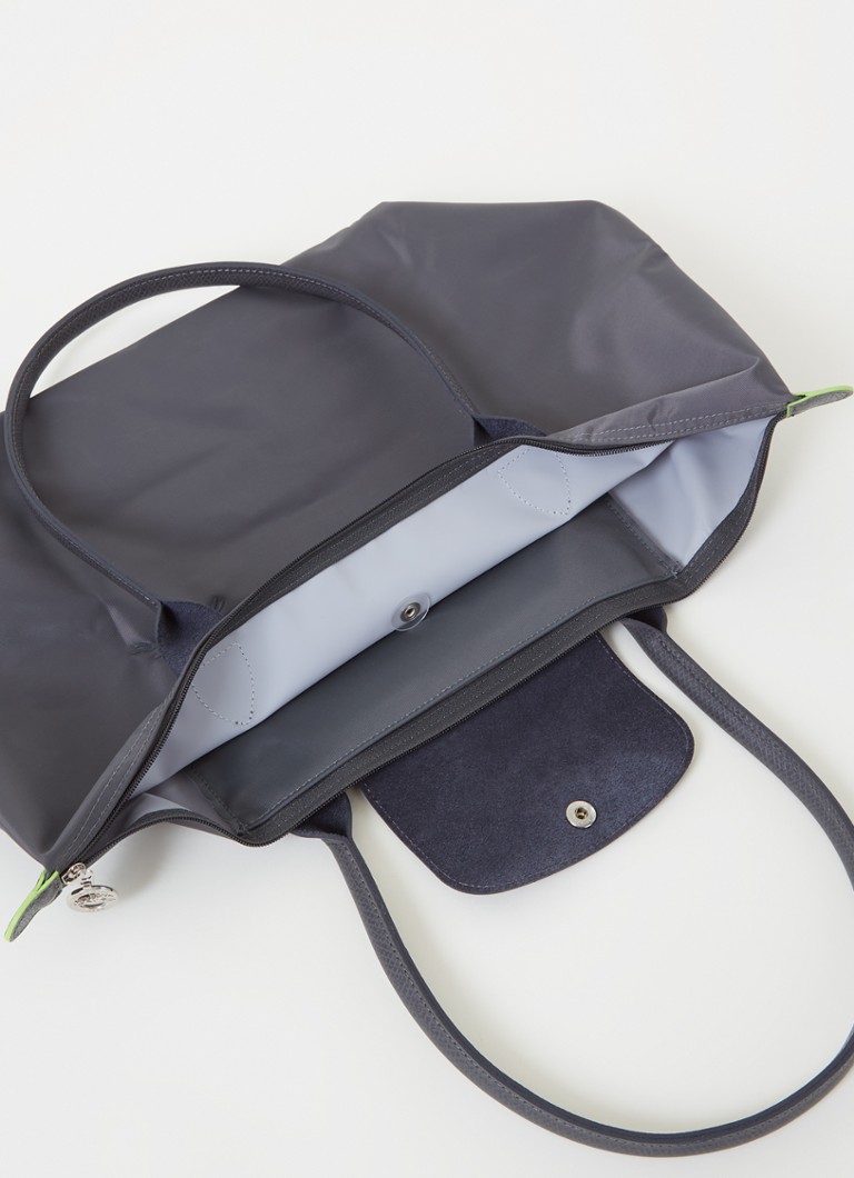 Longchamp Le Pliage Vihreä olkalaukku L nahkayksityiskohdilla