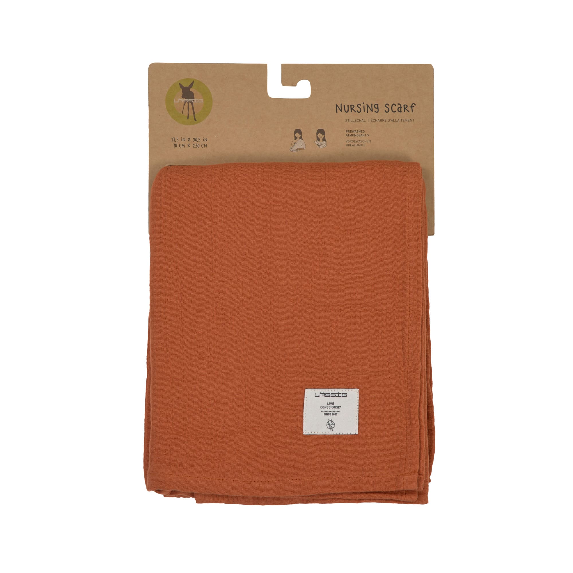 Stillschal - Musselin Nursing Scarf, Rust