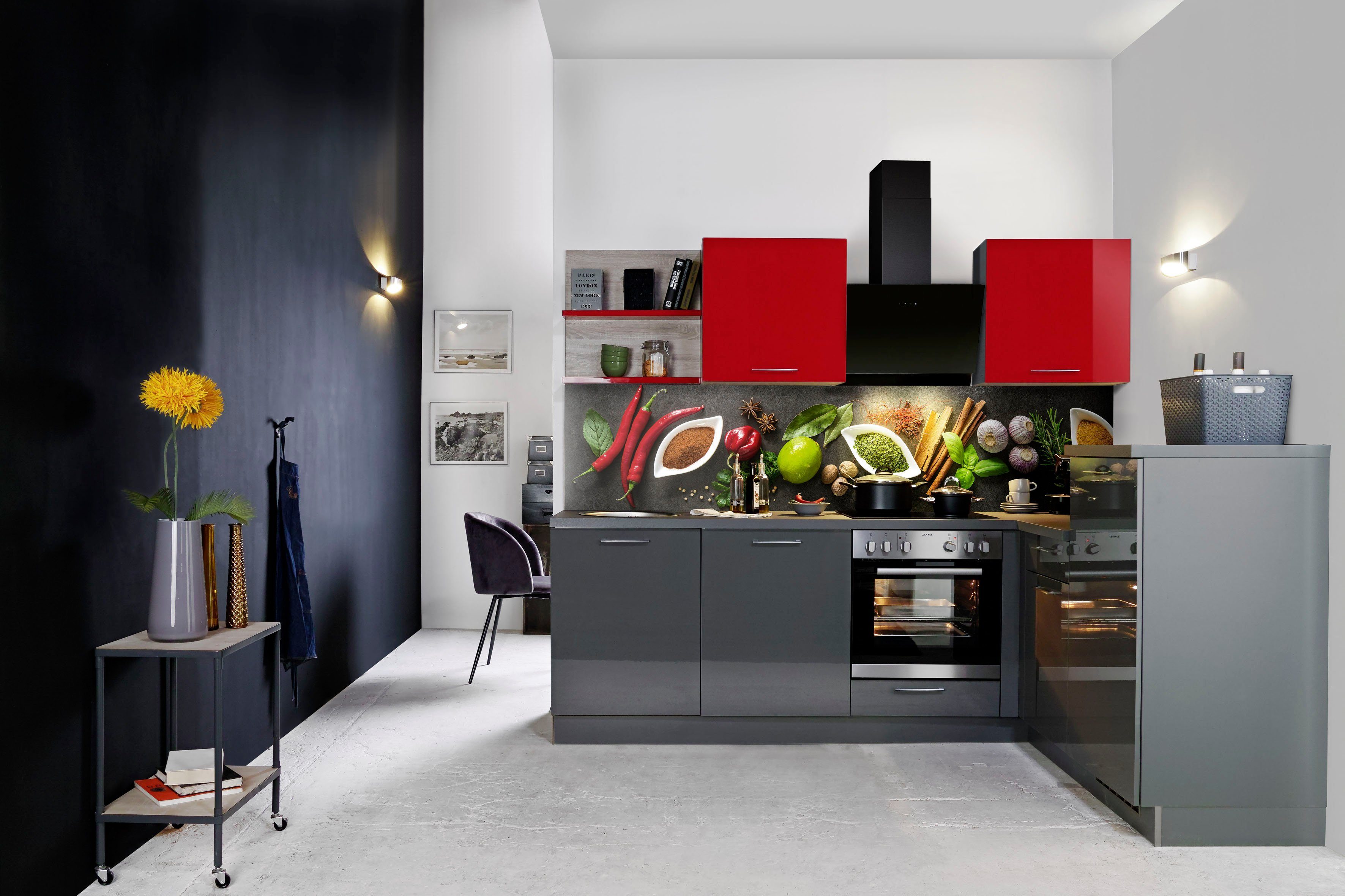 Express Küchen Winkelküche Jena, vormontiert, mit Soft-Close-Funktion, Stellbreite 245 x 175 cm