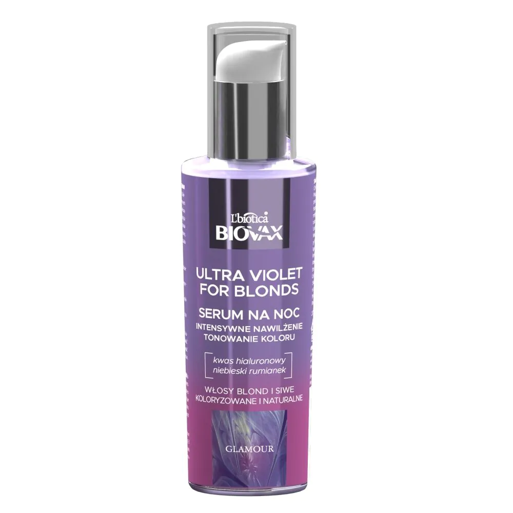 Biovax Ultra Violet noćni tonirajući serum za plavu i sijedu kosu