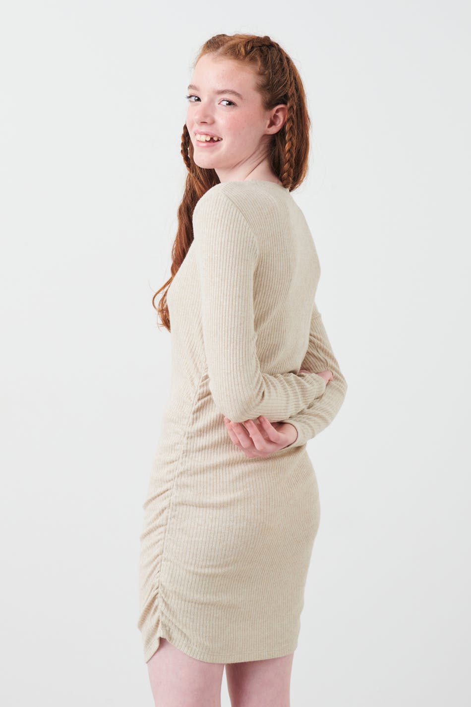 Y rib glitter dress