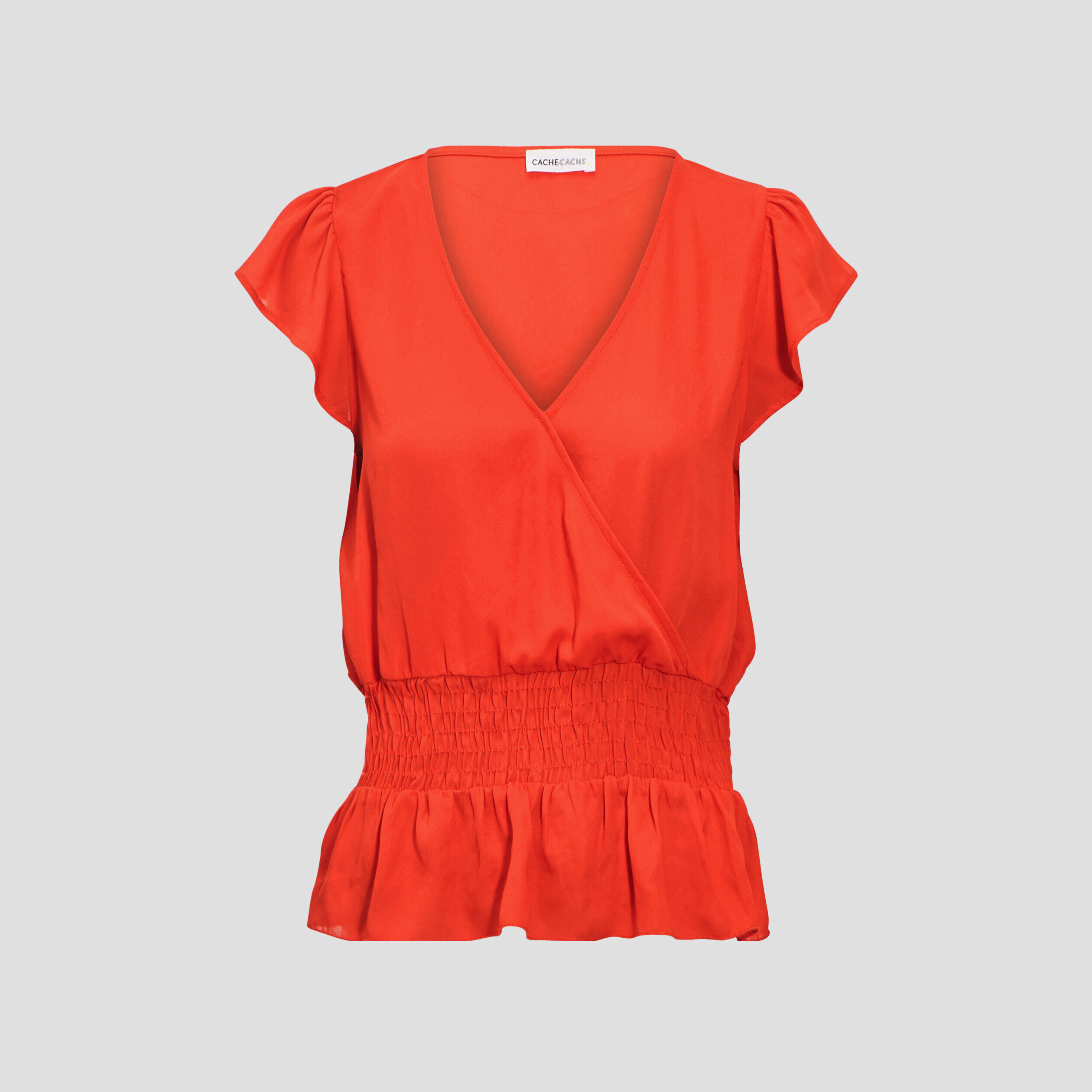 Blouse manches courtes orange femme | Cache Cache