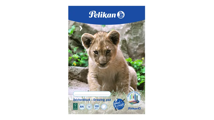 Pelikan Zeichenblock A4 sortiert 10 Blatt 100g/qm