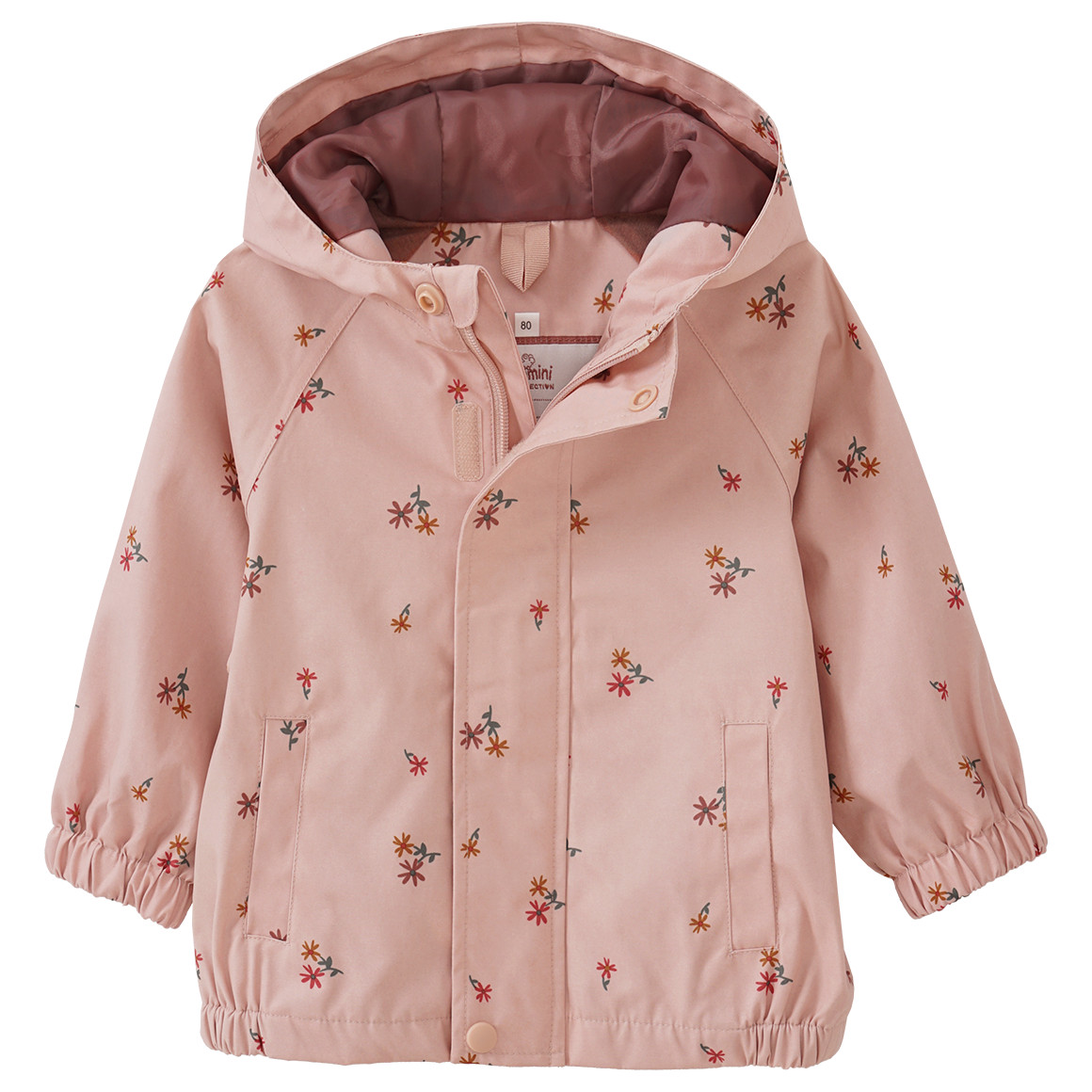 Baby Regenjacke mit floralem Allover-Print