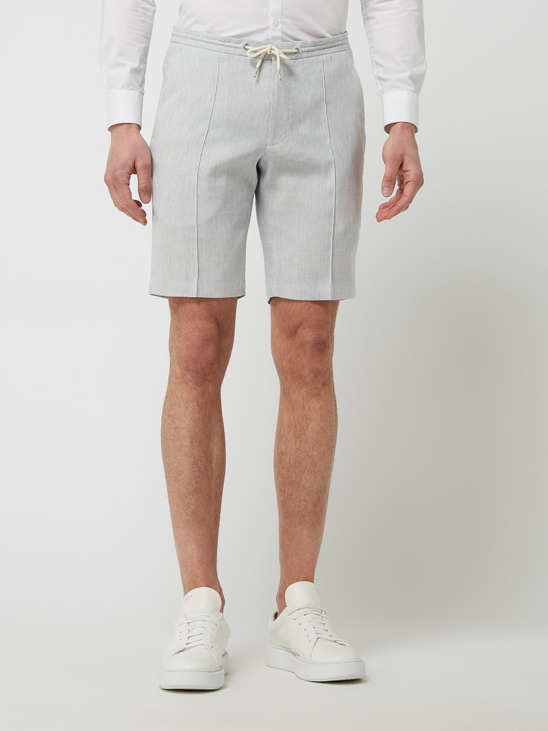 Shorts aus Leinenmischung in hellblau