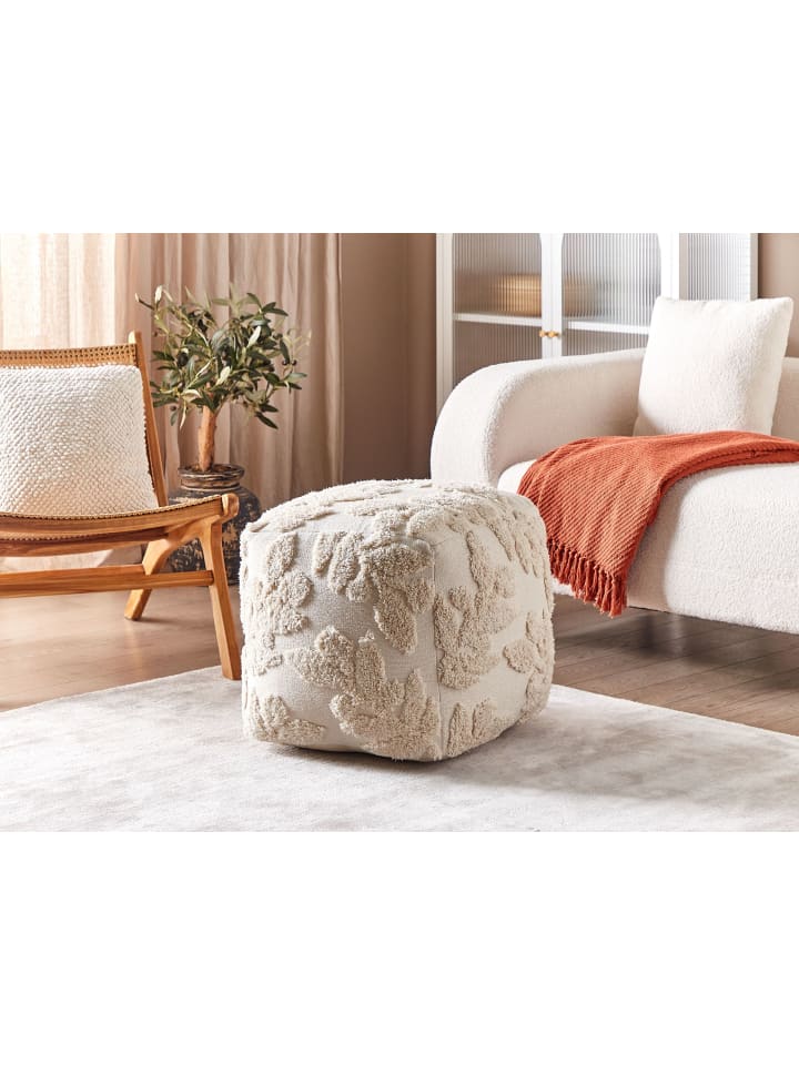 Beliani Pouf MULTAN in Beige - (W) 45 x (H) 45 x (L) 45 cm günstig kaufen onesize
