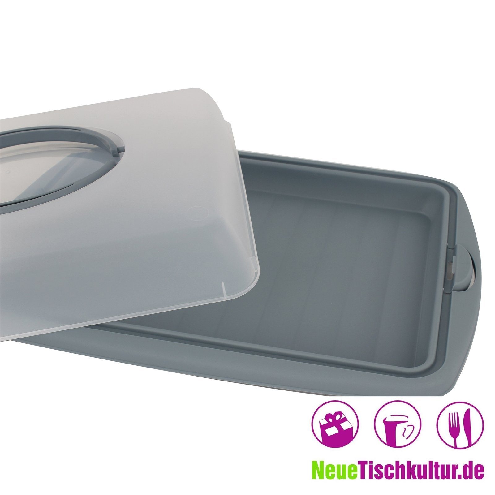 Neuetischkultur Tortenplatte Kuchencontainer 6,5 L rechteckig, Polypropylen (PP)