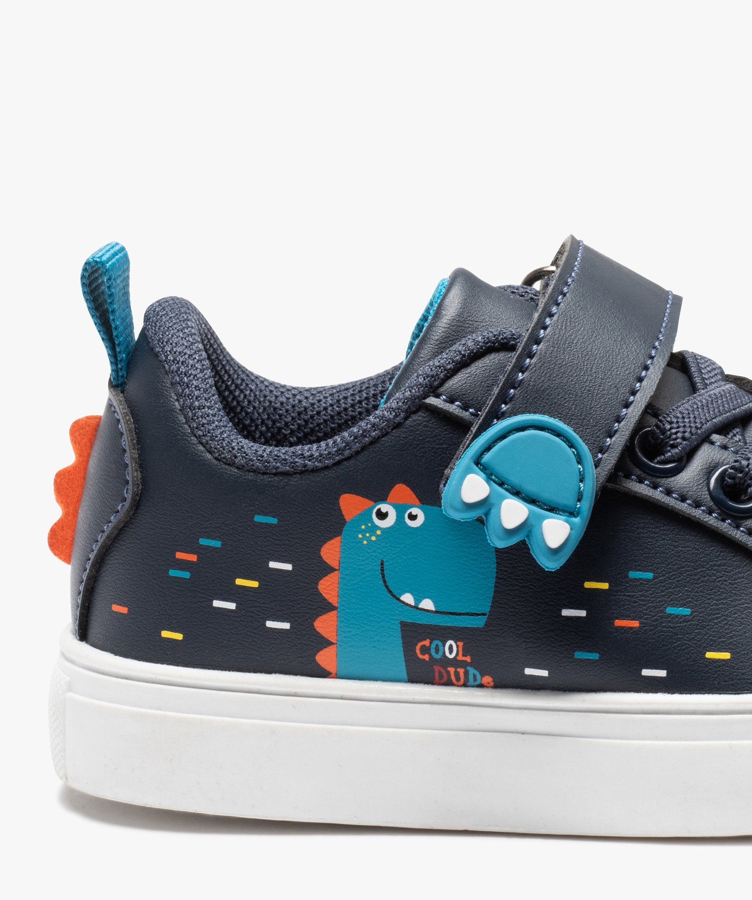 Tennis Garçon avec motif dinosaure et fermeture scratch marine | GEMO