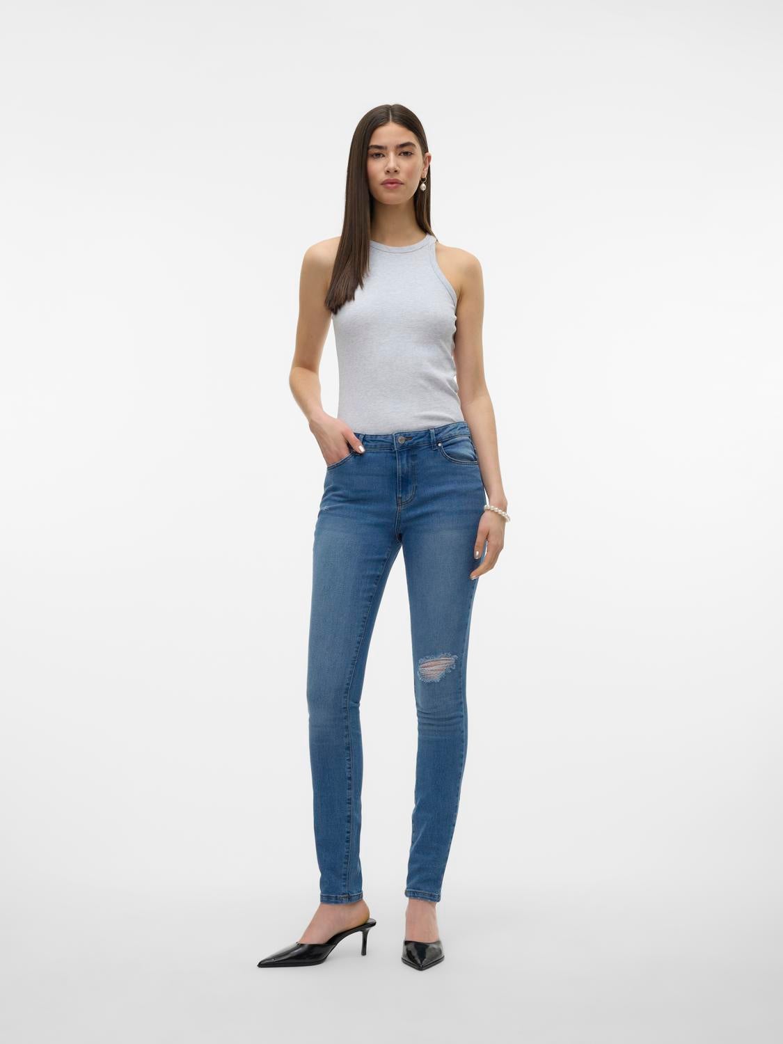 VMJUNE Mid Rise Skinny Fit Jeans
