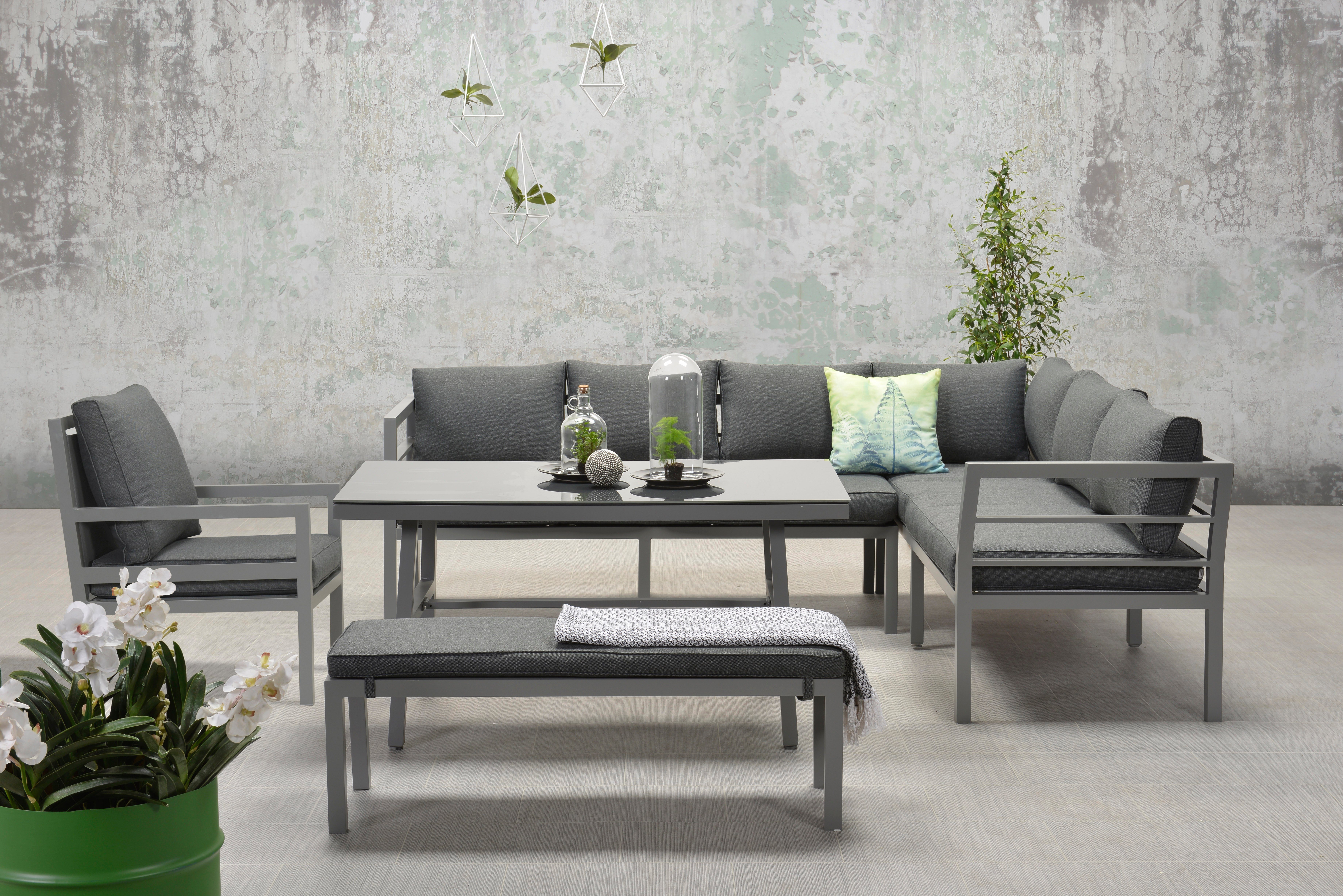 Garden Impressions Gartenlounge-Set Blakes XL rechts anthrazit, Aluminium, Gartenmöbelset, Outdoor, Möbel, (Lounge-Set), UV-beständig