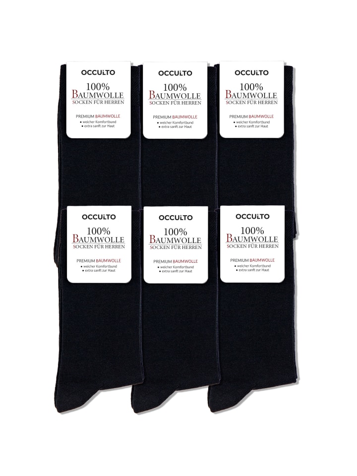 Occulto 6er Pack 100% Baumwollsocken Roland in Schwarz günstig kaufen