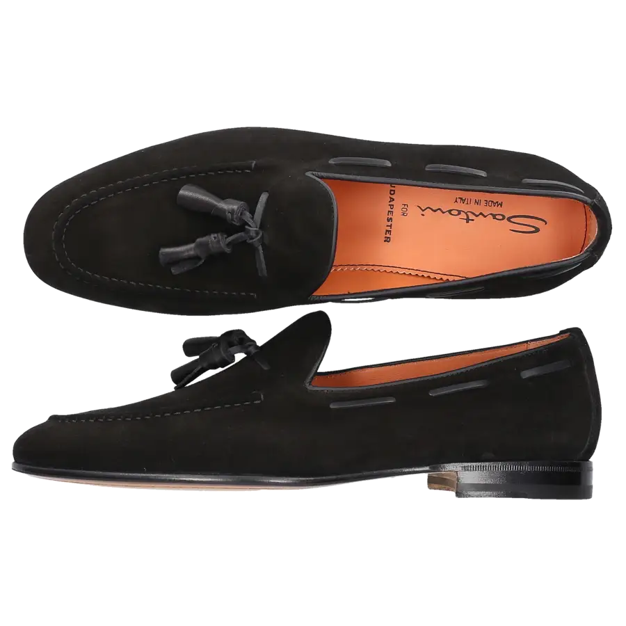 Santoni - Loafer 13904 Veloursleder - schwarz