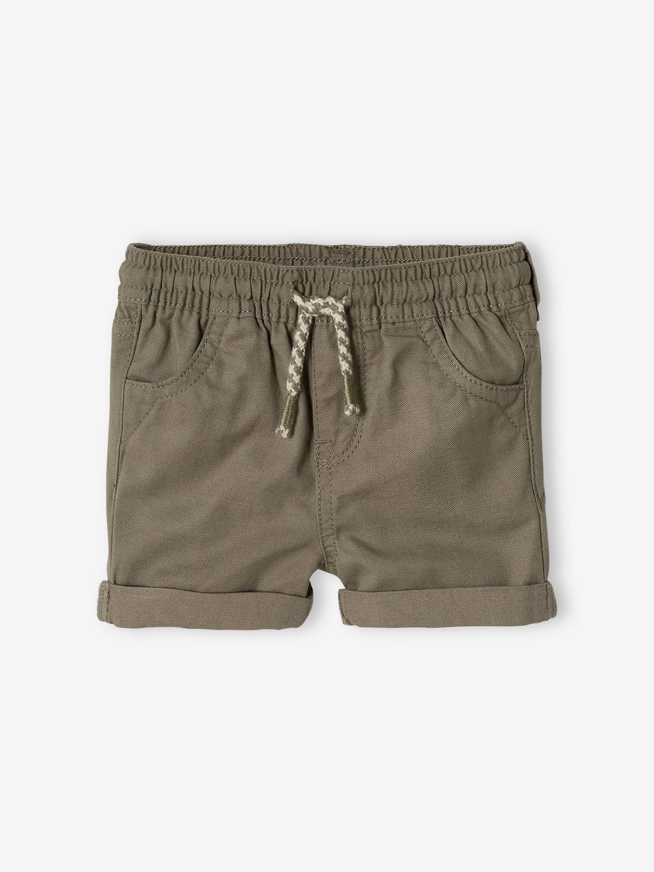Short sergé taille élastiquée bébé garçon camel