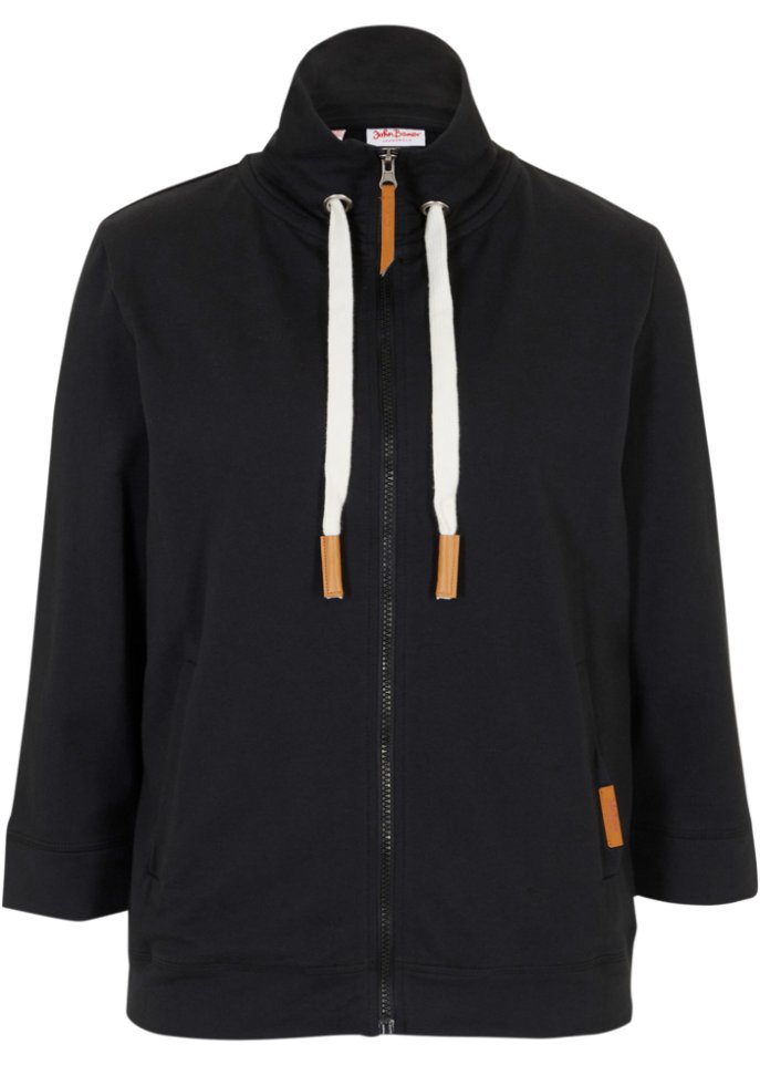 Lockere Sweatjacke, 3/4-Arm
