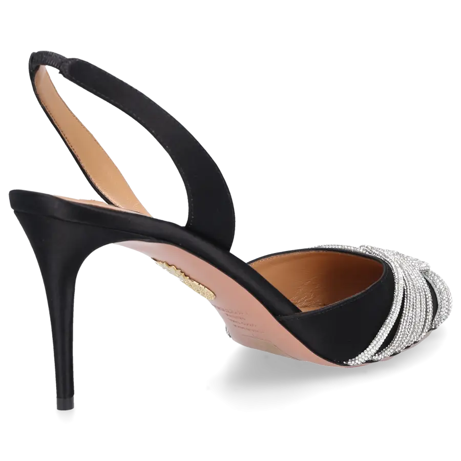 Aquazzura - Pumps GATSBY 75 Satin - schwarz