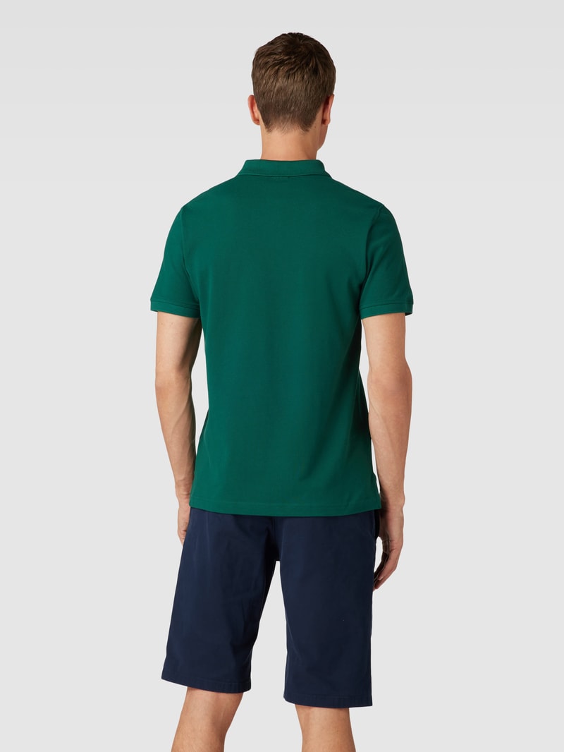 Poloshirt mit Label-Stitching in dunkelgrün
