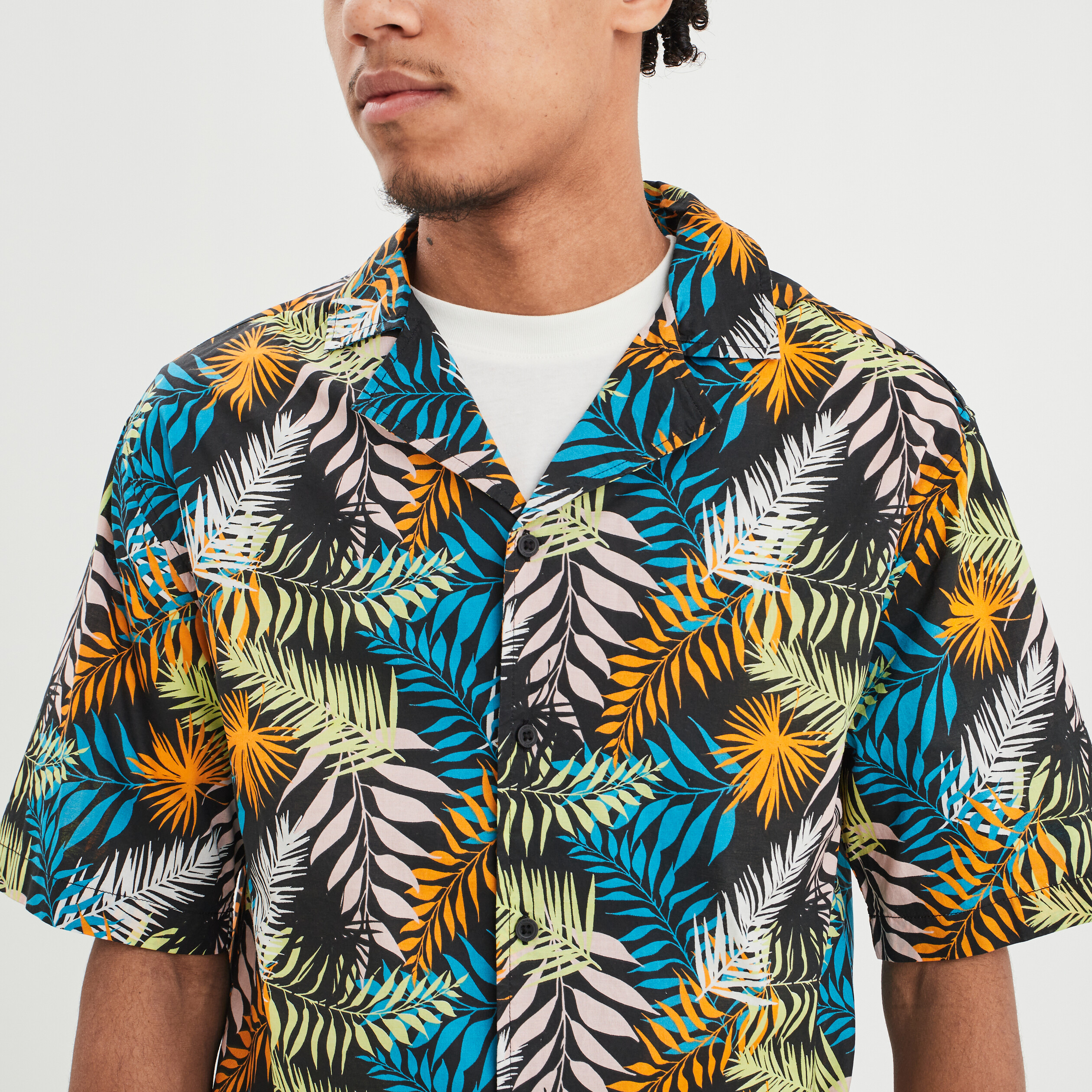 Chemise fluide manches courtes Liberto noir homme | La Halle