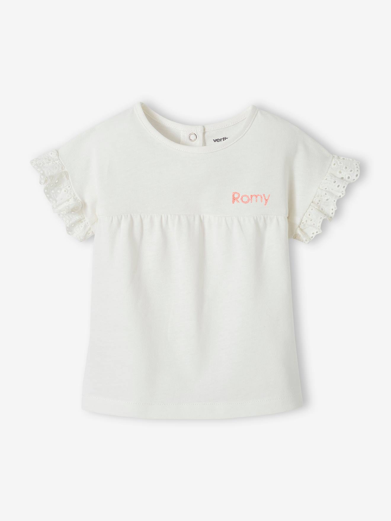 Vertbaudet Baby T-Shirt aus Bio-Baumwolle, personalisierbar - wollweiß
