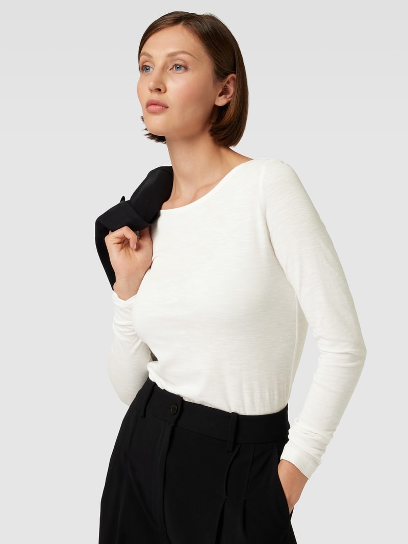 Longsleeve mit U-Boot-Ausschnitt in offwhite