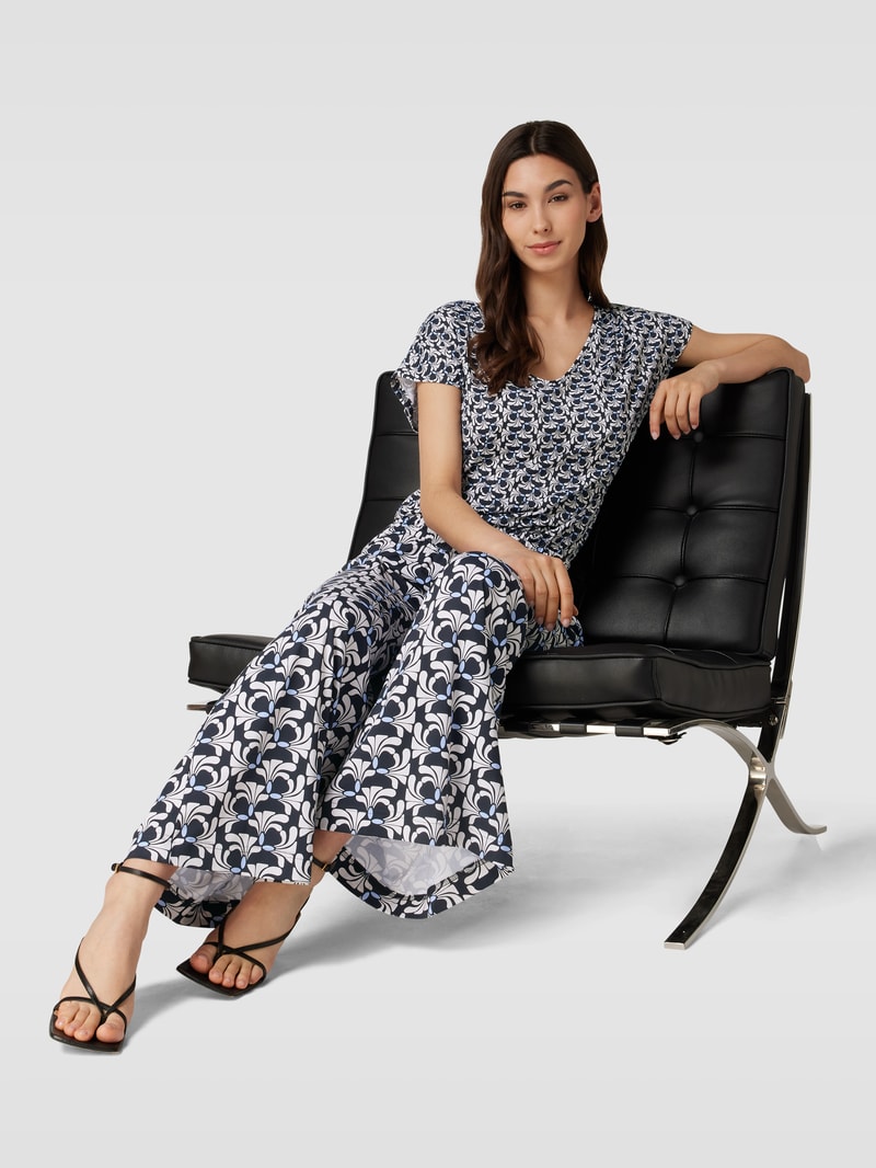 Jumpsuit mit Allover-Muster in blau