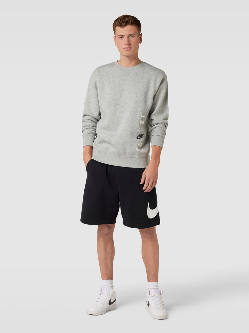 Sweatshirt mit Label-Print Modell 'CLUB' in hellgrau meliert