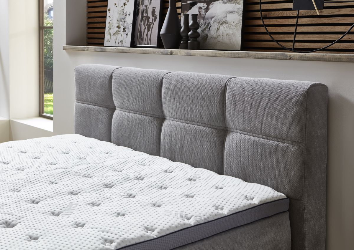 Sun Garden Boxspringbett Portage mit Bettkasten Silber 180 x 200 cm
