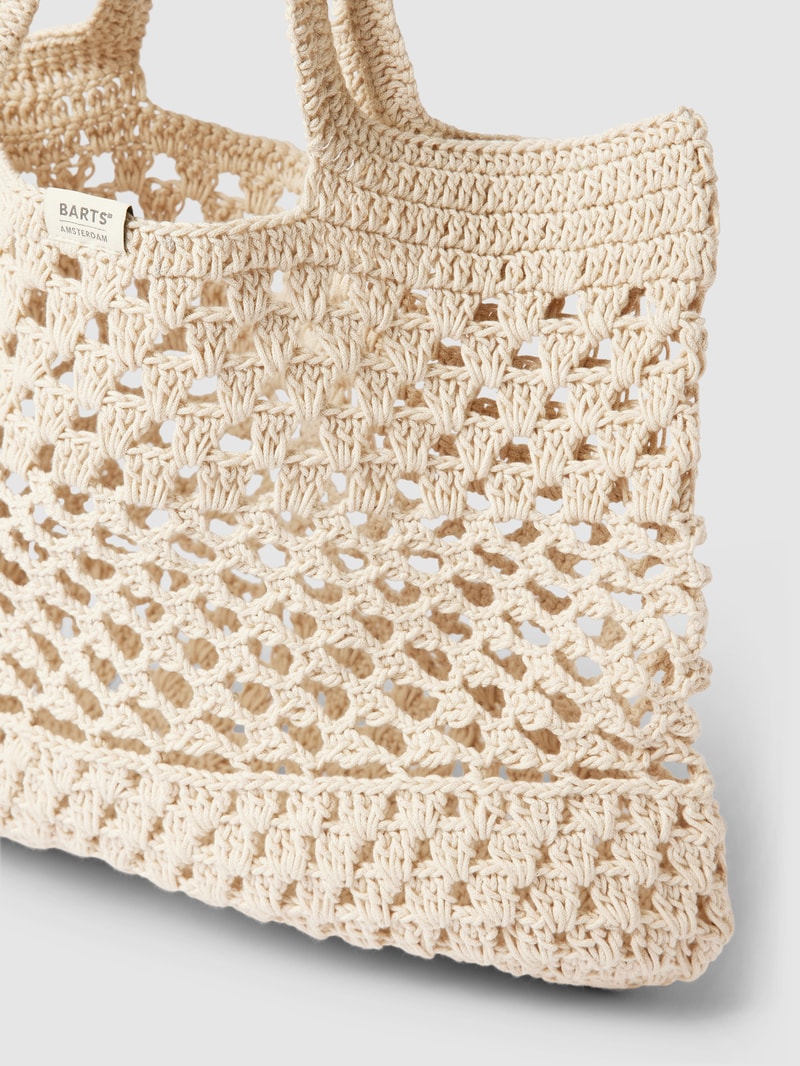 Shopper mit Lochmuster Modell 'Oceanz' in ecru