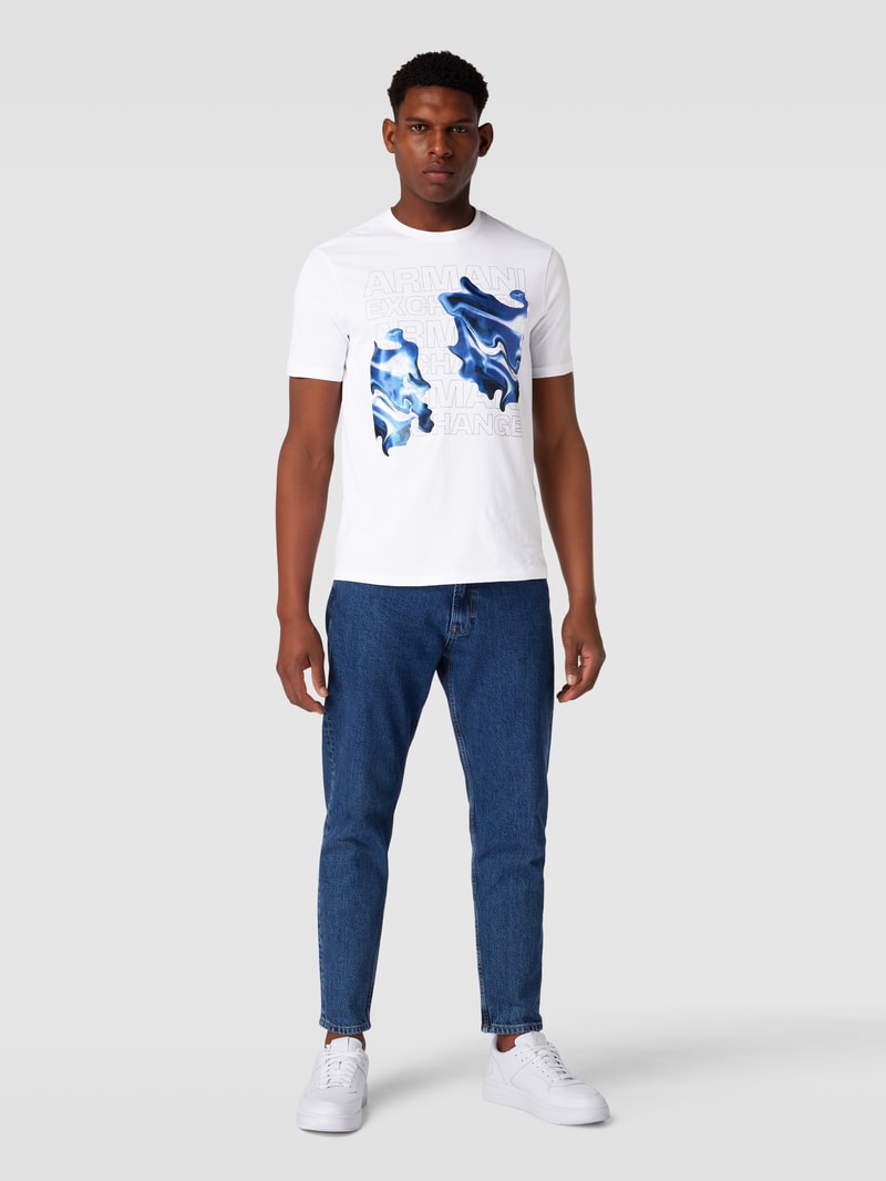 T-Shirt mit Label-Motiv-Print Modell 'Watercapsule' in weiß