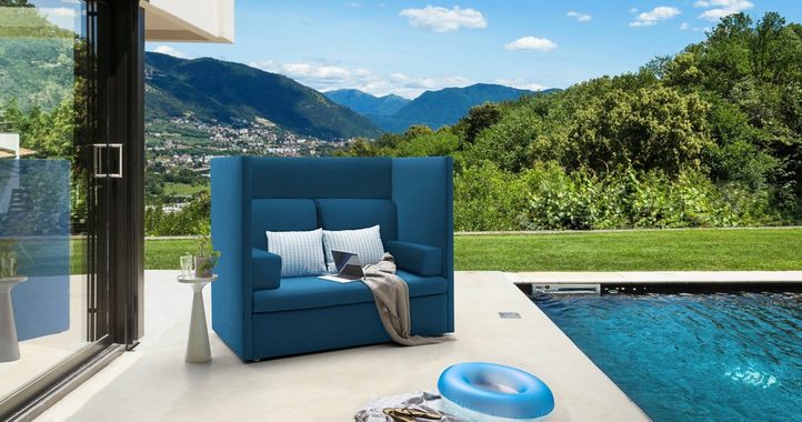 DOMO collection Loungesofa Sonce, Speziell für Outdoor, witterungsbeständig, mit Strandkorb-Feeling