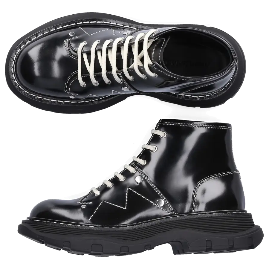 Alexander McQueen - Stiefeletten WHQSG Kalbsleder - schwarz