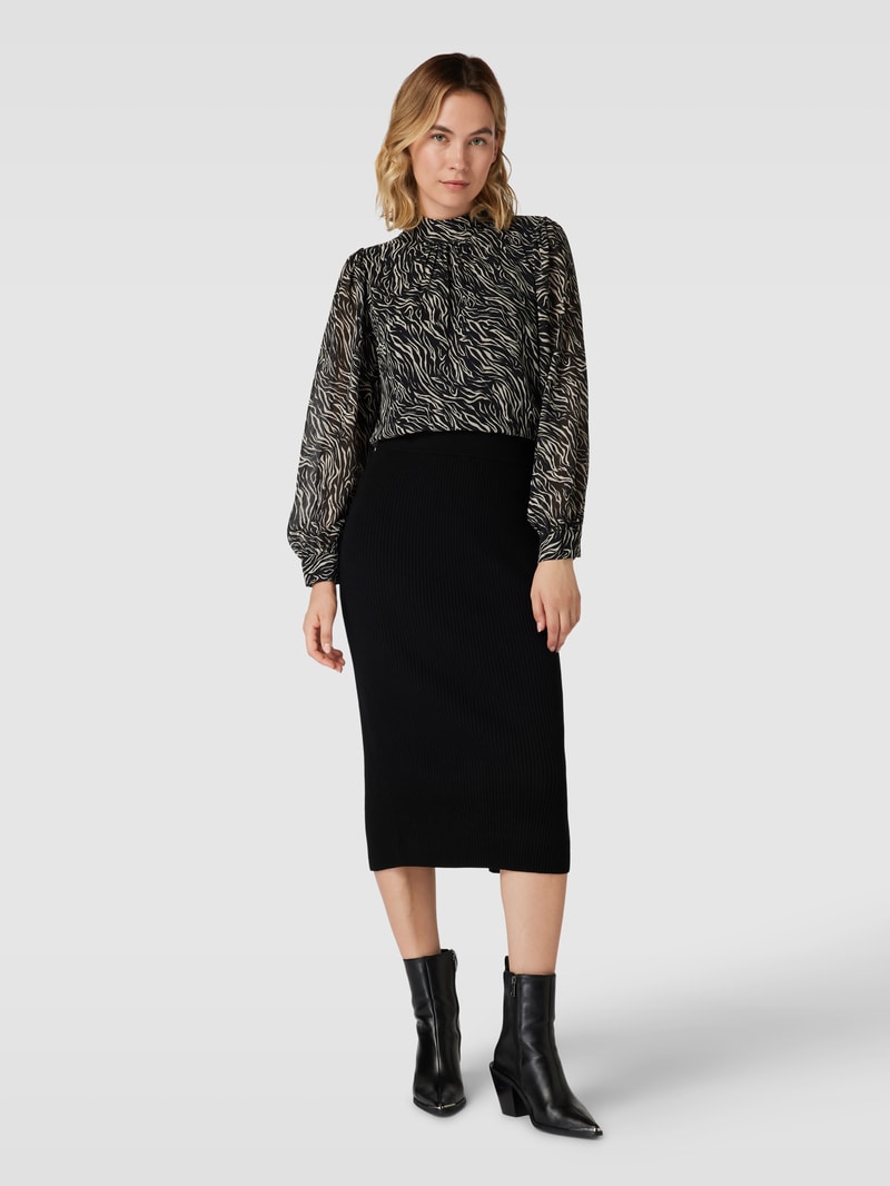 Bluse mit Ballonärmeln Modell 'MILA' in schwarz