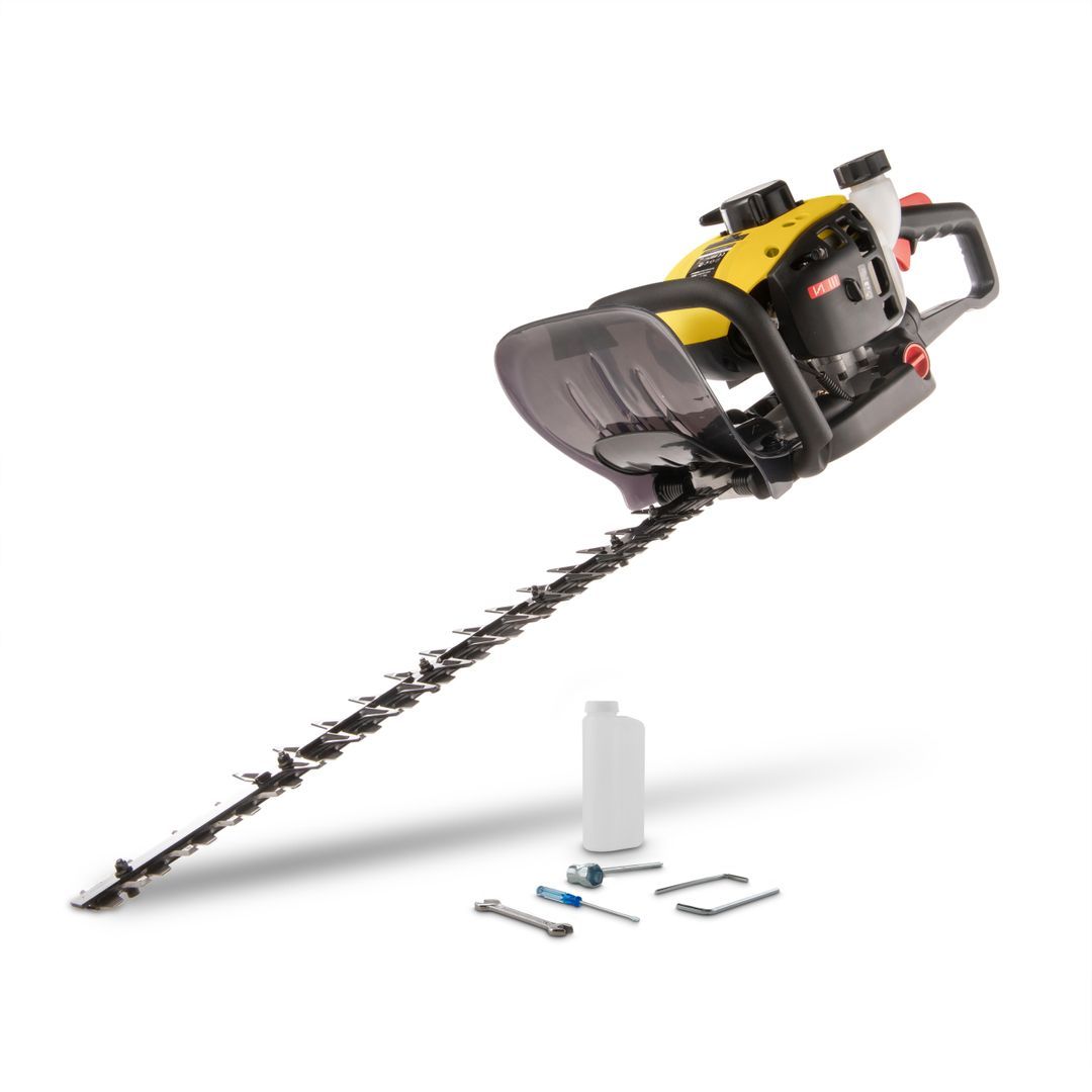 VARO Powerplus Benzin-Heckenschere POWXG2018 - Heckenschere mit 25,4 cc, 640 mm Klinge und 28 mm Abstand, Gartengeräte, Gartenschere zum Schneiden von Sträuchern, Hecken und Pflanzen