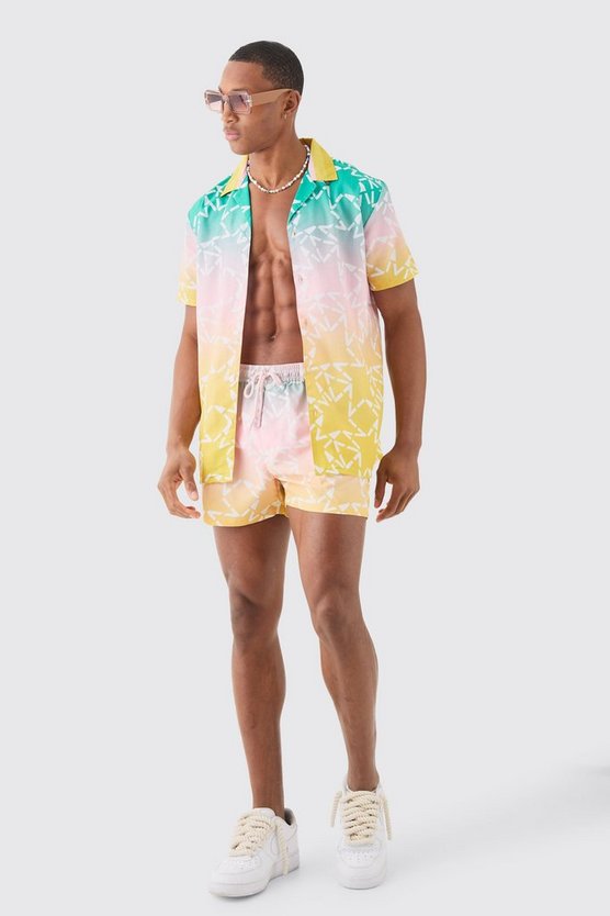Regular Ombre Hemd & Badehosen Set