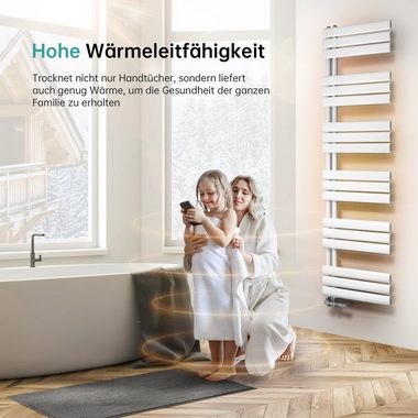 EMKE Badheizkörper Rohrheizkörper Oval Röhren Handtuchtrockner Badheizkörper, Handtuchwärmer Vertikal Seitenanschlussfür Wasser