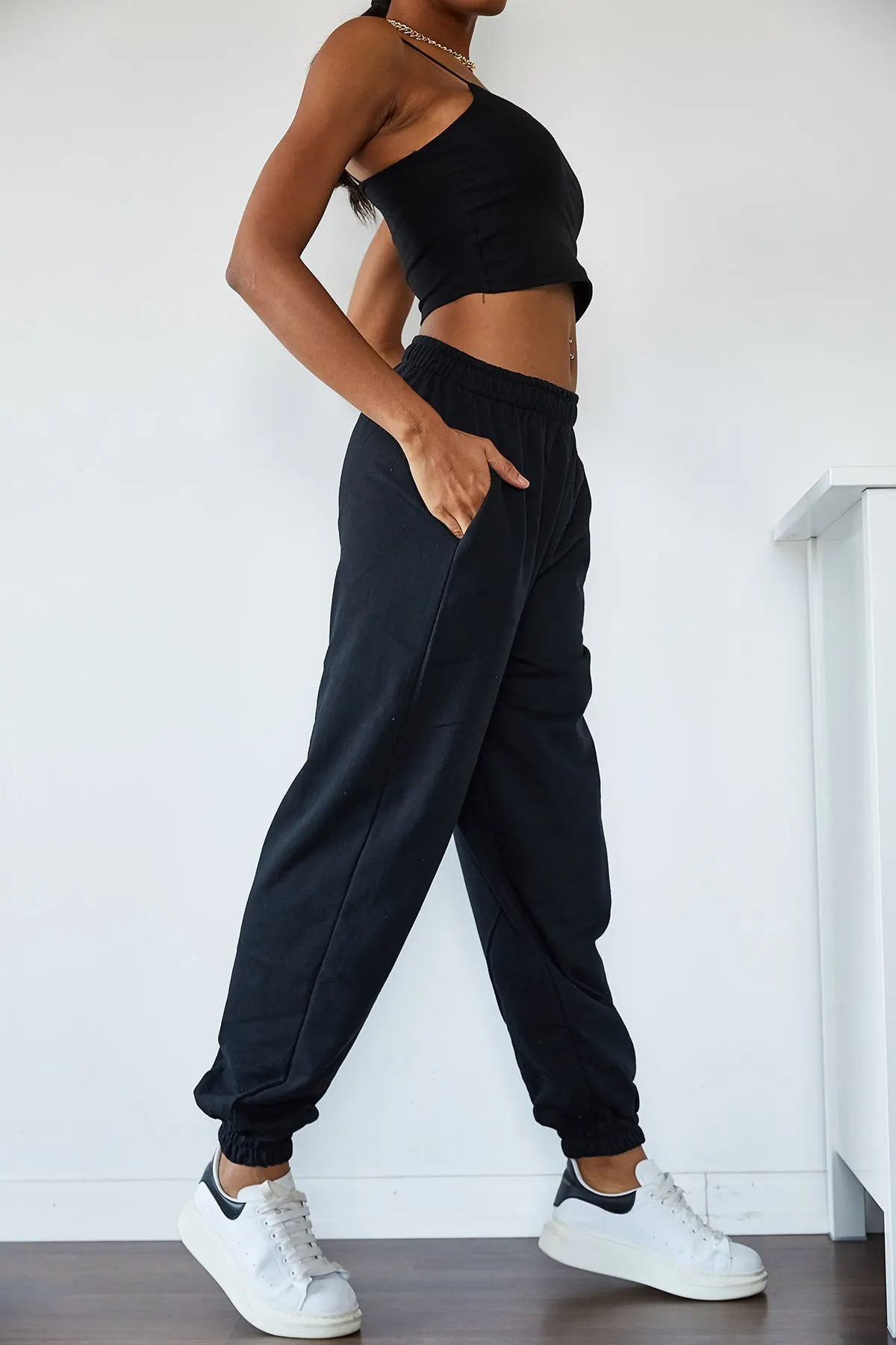 XHAN  Damen-Jogginghose mit hoher Taille und Schnürung, übergroß und locker geschnitten, 1KZK8-10879-02