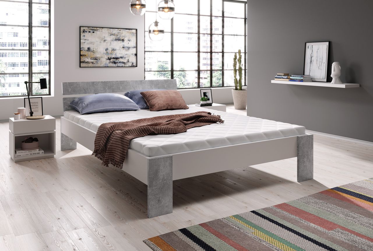 IHG Futonbett Michelle 140x200 cm inkl. Matratze Bonellfederkern und 13-Leisten Rollrost