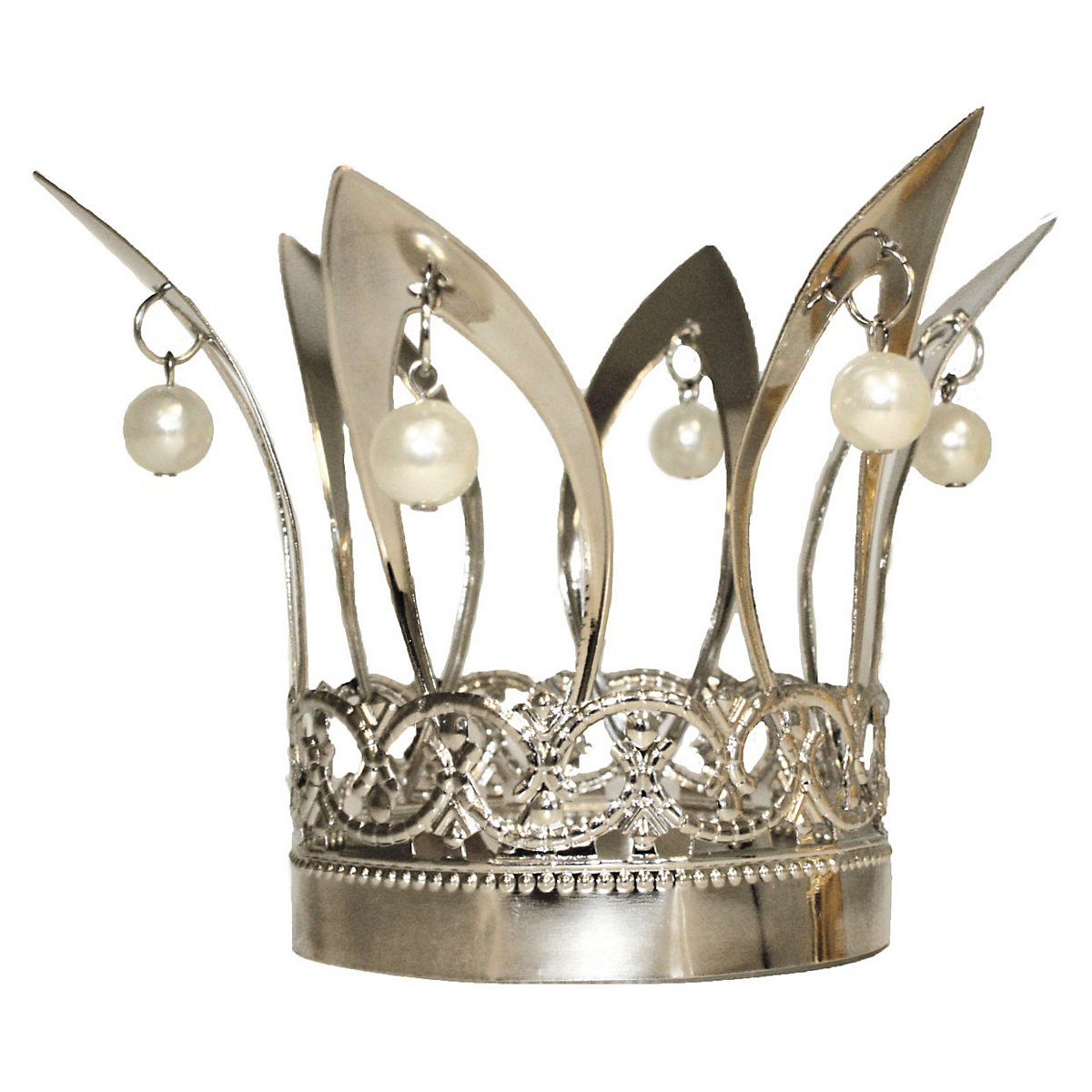 Krone mit Perlen, silber