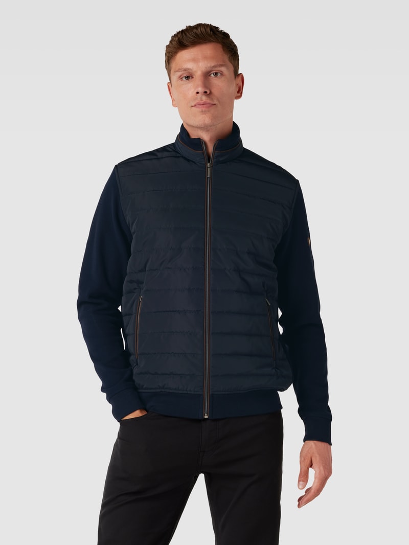 Sweatjacke mit Label-Details in marineblau