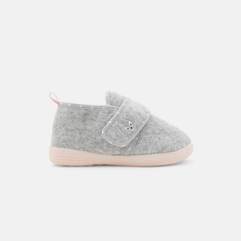 Chausson bottillon fourré gris bébé fille