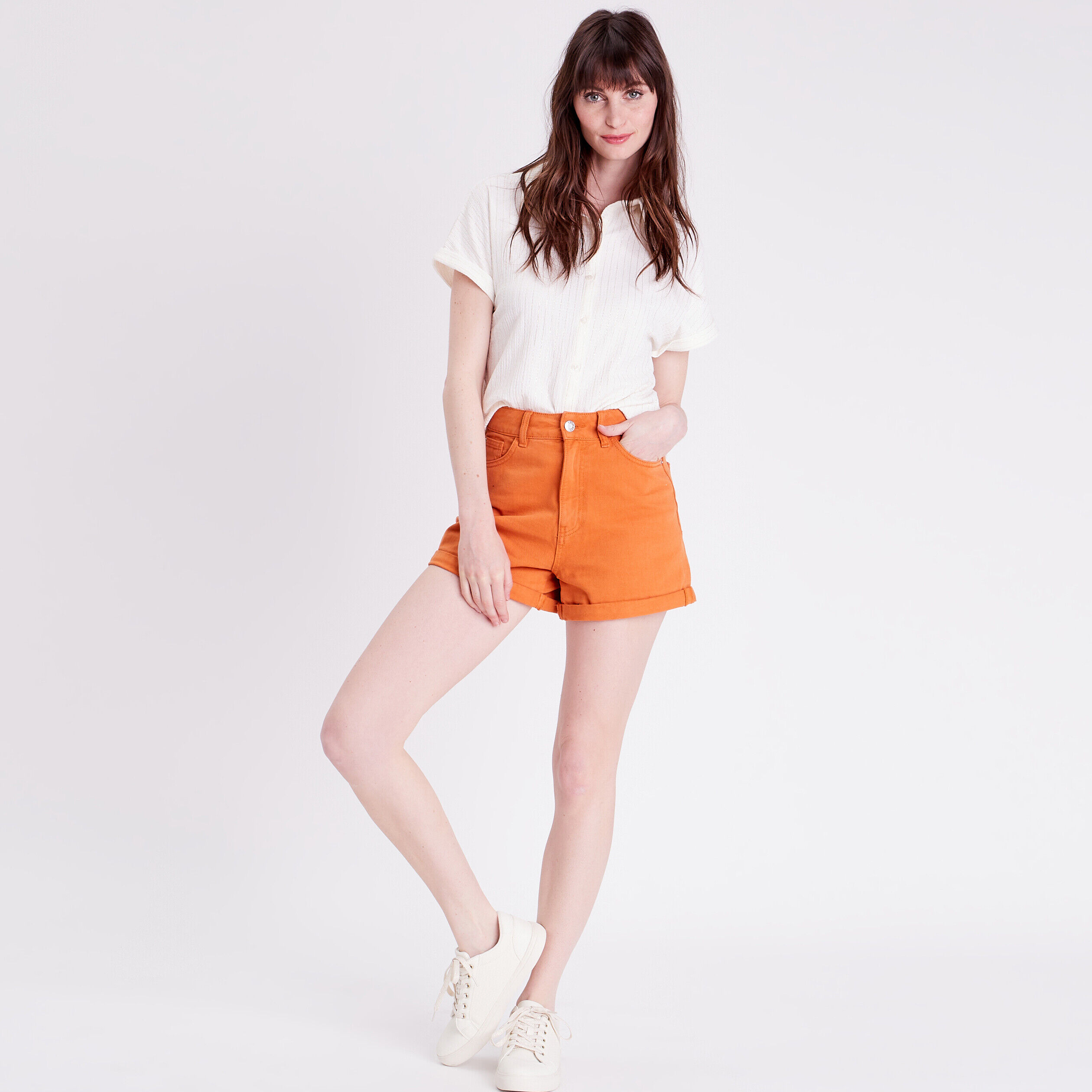 Blouse manches courtes ecru femme | Cache Cache