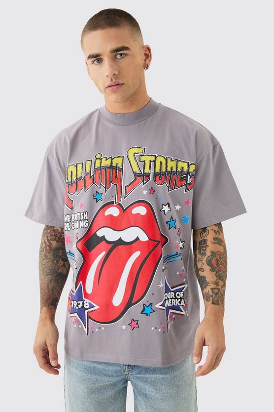 Oversize T-Shirt mit lizenziertem Rolling Stones Print