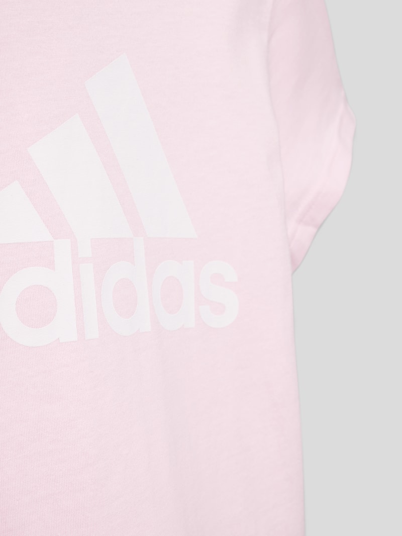 T-Shirt mit Label-Print in hellrosa