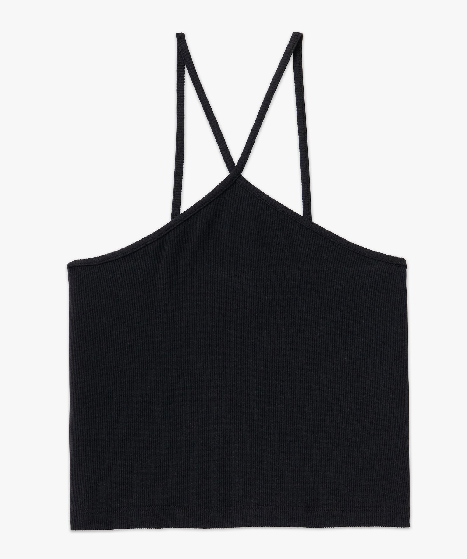 Débardeur femme ctelé à bretelles fantaisie noir | GEMO